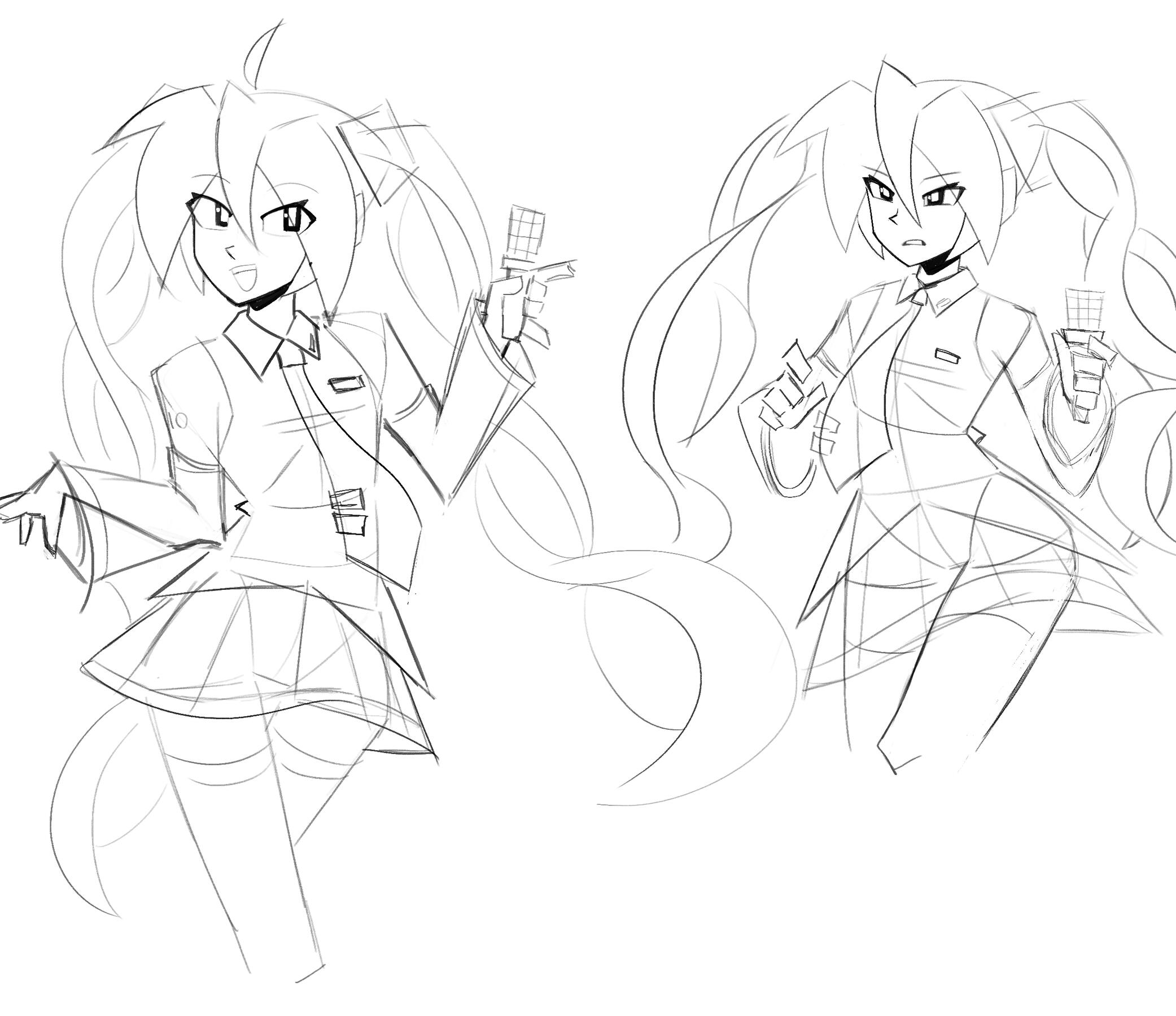 Character sketches: Hatsune Miku